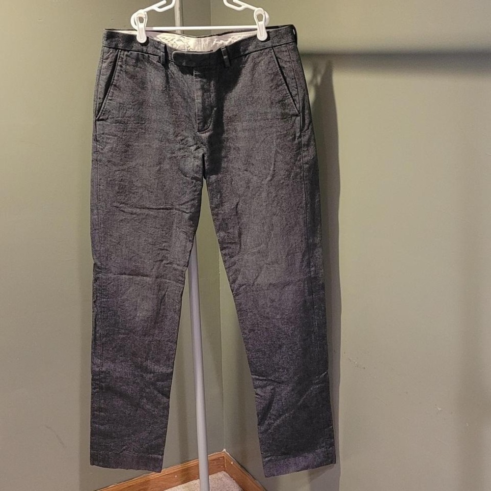 J.Crew Bowery Slim Fit Cotton Dress Pants Men's Trousers, Size 32x34, Gray
